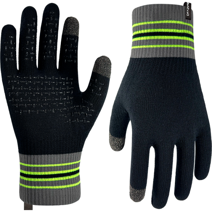 Водонепроницаемые перчатки DEXSHELL ULTRA THIN RUNNING GLOVES черный/серый/зеленый M DG12603BYSM